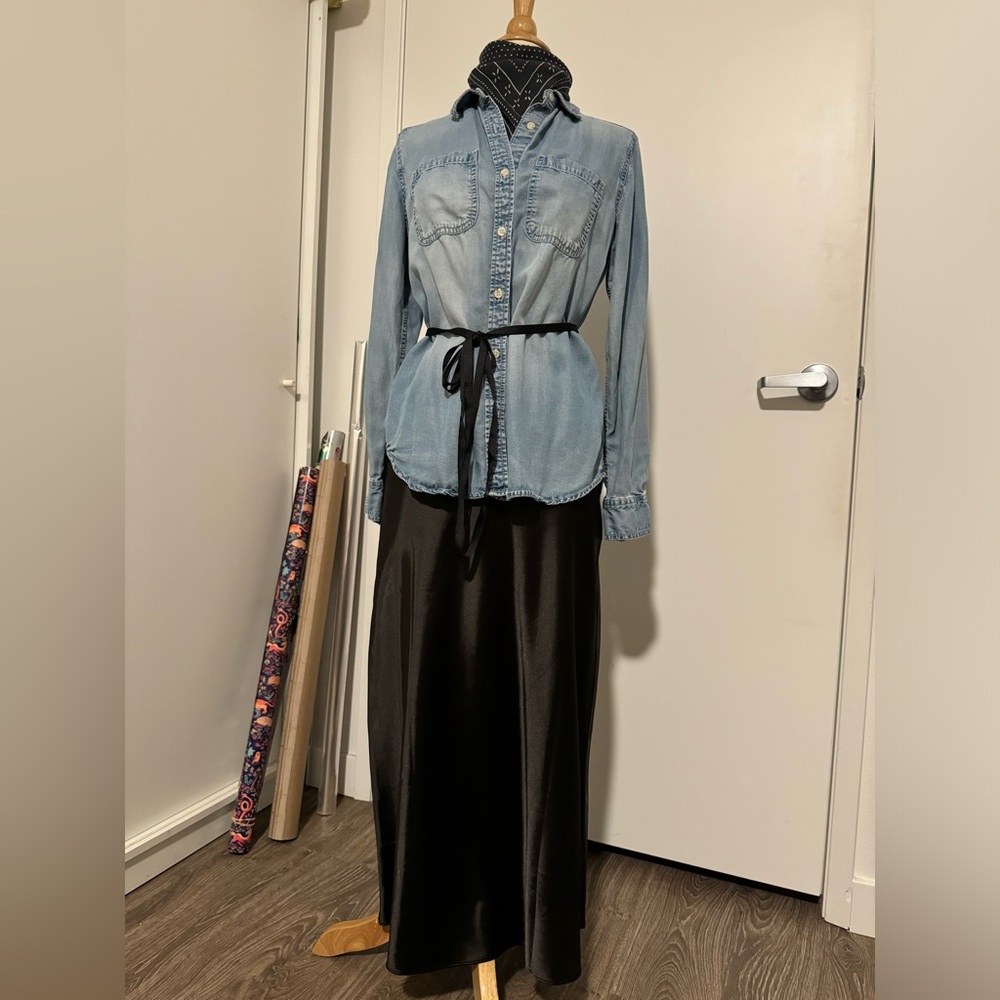 Black Satin Skirt